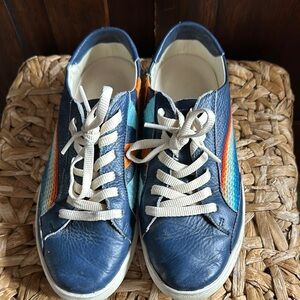 Soludos Blue Leather Sneakers